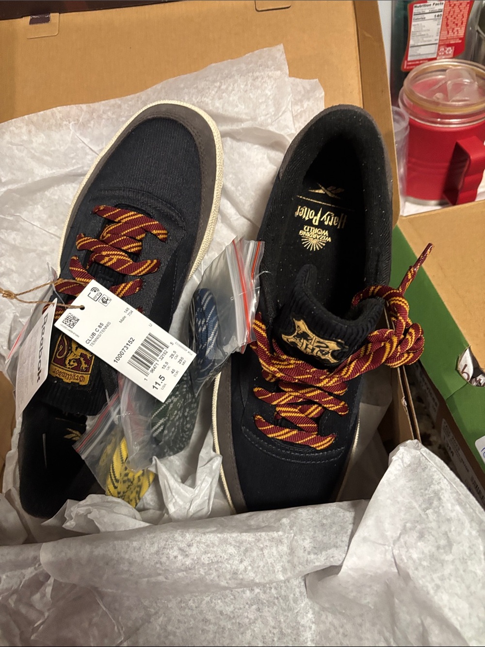 Warner Bros. Men’s Low-Top Canvas Sneakers in Black with Maroon and Gold Laces